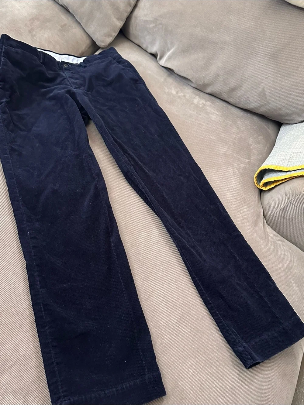 Polo Ralph Lauren Mens Navy Blue Corduroy Pants Classic Fit 30x32 Trousers